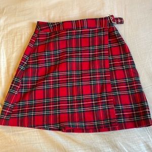 Brandy Melville John Galt red plaid skirt